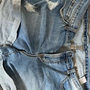 Distressed Blue Denim Shorts